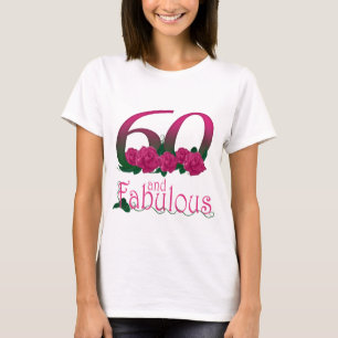 60 och sagolik 60th blommigt för tee shirt