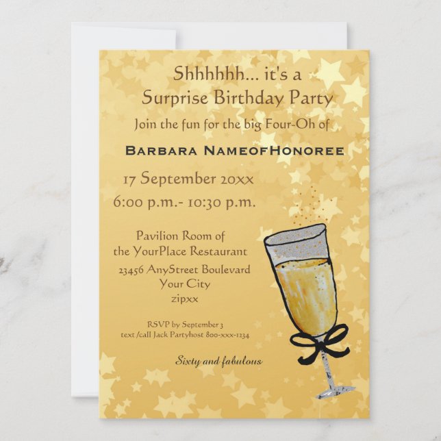 60 och sagolikt sextionde födelsedagfirande inbjudningar (Framsida)