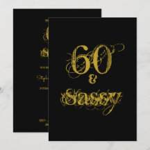 60 och Sassy 60:e Födelsedagsfesten Black and Guld