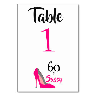 60 och Sassy 60:e Födelsedagsfesten Bordsnummer