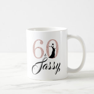 60 och Sassy Rosa Glitter 60:e födelsedagen Kaffemugg