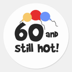 60 och stillastående Hett Runt Klistermärke