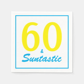60- och Suntastic Bright Gult Födelsedagsfest Pappersservett