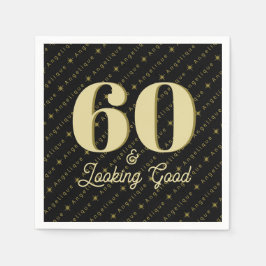 60 och Tittar Bra födelsedag Pappersservett