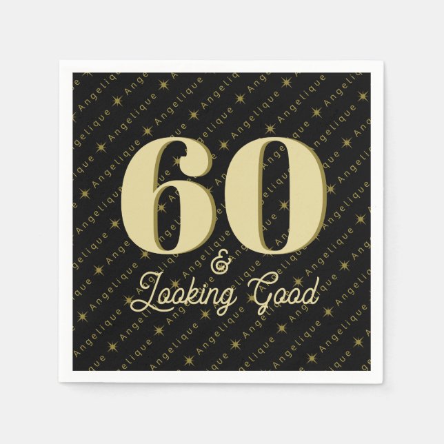 60 och Tittar Bra födelsedag Pappersservett (Framsidan)