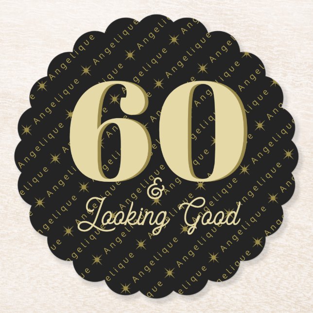 60 och Tittar Bra födelsedag Underlägg Papper (Framsida)