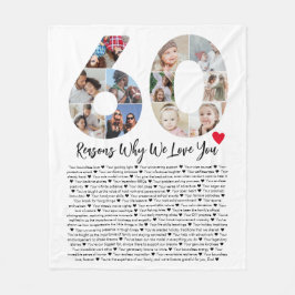 60 Orsaker till att vi Kärlek dig 60:e födelsedags Fleecefilt