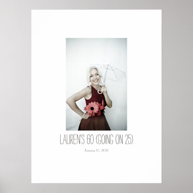 60 på 25-dagarspresent Logga in i Party Board Poster (Framsidan)