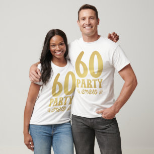 60 Party-besättning 60:e födelsedagen Manar T-Shir T Shirt