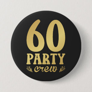 60 Party-besättning 60:e födelserundan Knapp