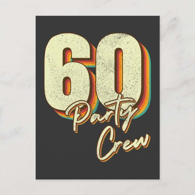 60 Party Crew 60-årsfirande Knapp Vykort (Framsida)