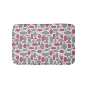 60, polka dots, grått och rosa badrumsmatta