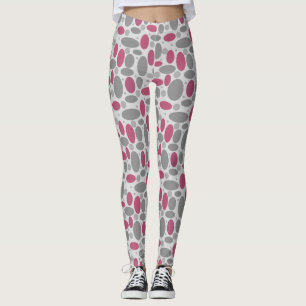 60, polka dots, grått och rosa leggings