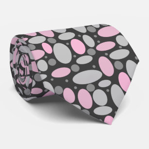 60, polka dots, grått och rosa slips