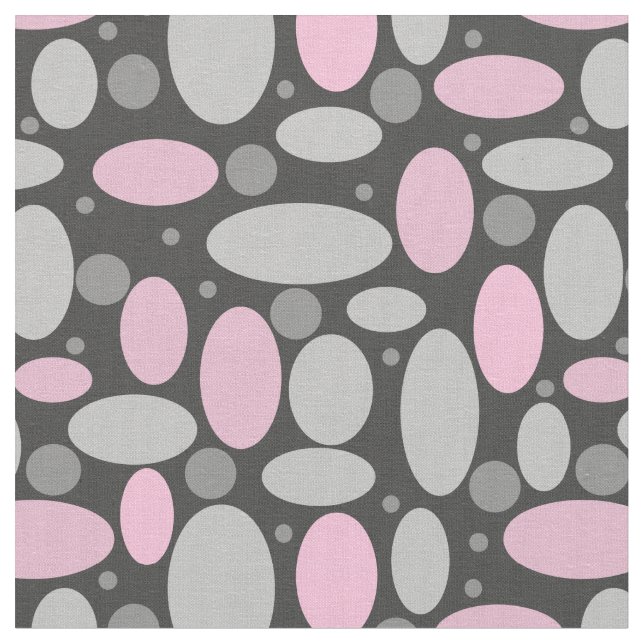 60, polka dots, grått och rosa tyg (Närbild)