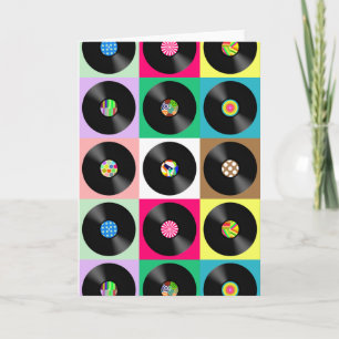 60 Retro-Vintagen Vinyl Record Pop Art Kort
