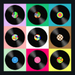 60 Retro-Vintagen Vinyl Record Pop Art Poster<br><div class="desc">Vintage vinylpostsamling.</div>