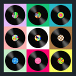 60 Retro-Vintagen Vinyl Record Pop Art Poster<br><div class="desc">Vintage vinylpostsamling.</div>