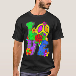 60:s 70:e Blomström Hippy Groovy Kärlek Peace Hip T Shirt