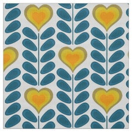 60:s 70-tal mod, hjärtblommor v2 tyg