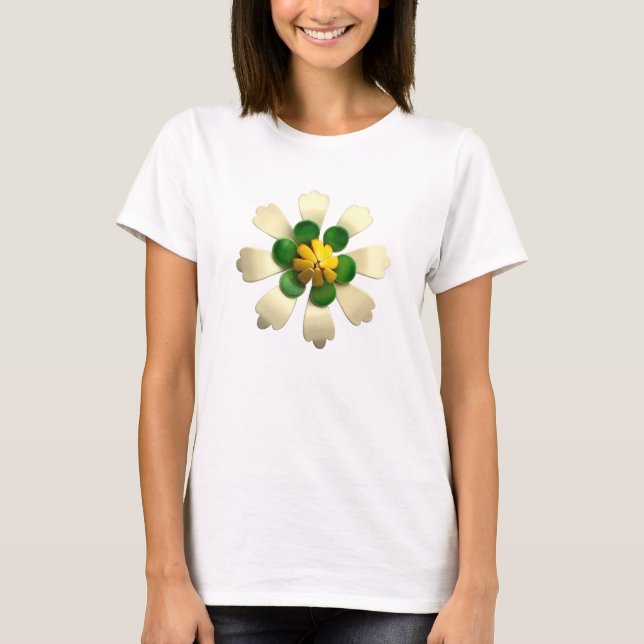60:s MOD Alien Hippie Daisy Flower Trendig Mode T Shirt (Framsida)
