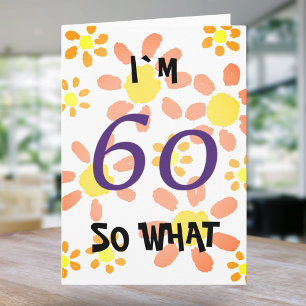 60 Så vad Rolig akvarell Blommig 60-årsdag Kort