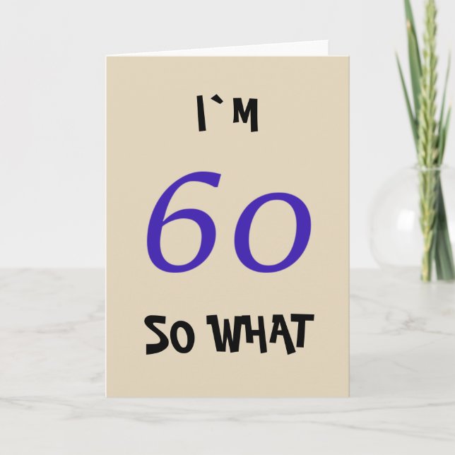60 så Vad Rolig Typografi 60-årsdag Kort (Framsida)