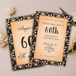 60 så Vad Tusenskönor Blommig 60-årsfest Inbjudningar