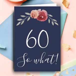 60 så vad Vattenfärgrosor Blommig 60-årsdag Kort