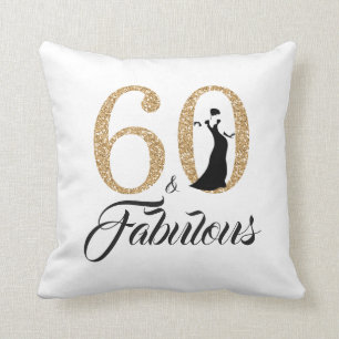 60 sagolik guld- födelsedagsfest för glitter 60th kudde