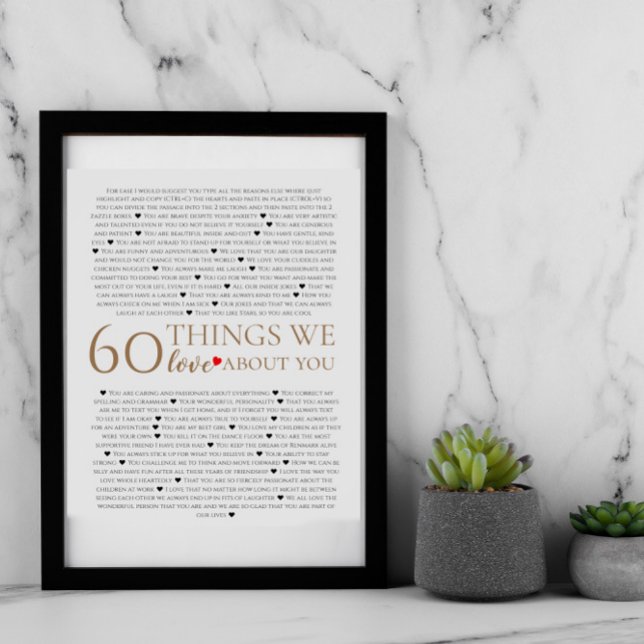 60 sak vi kärlek om dig, 70:e årsdagen poster (Skapare uppladdad)