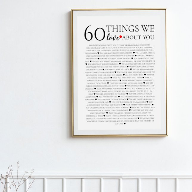 60 sak vi kärlek om dig, 70:e årsdagen poster (Skapare uppladdad)