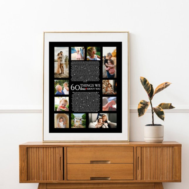 60 sak vi kärlek om din födelsedagsfotokollage poster (Skapare uppladdad)
