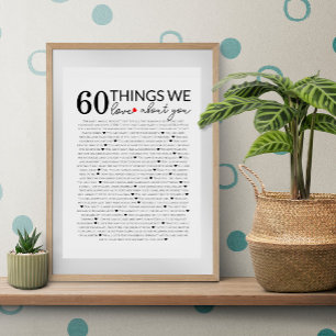 60 saker vi älskar med dig, 70- och 80-årsdag poster