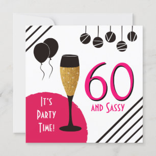 60 Sassy Artsy Rosa Black Guld Photo Inbjudningar