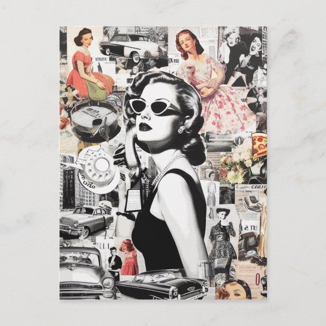 60-sekunders Abstrakt Collage Vykort (Framsida)