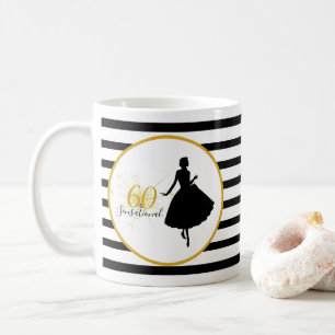 60 & SENSATIONELL 60:e födelsedag Svartvitt Rand Kaffemugg