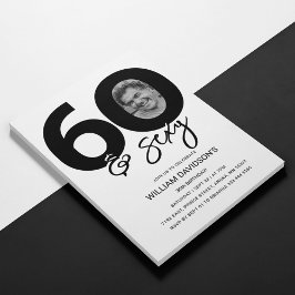 60 & Sexig Foto 60-års Födelsedagsinbjudan Inbjudningar