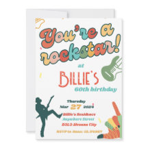 60 Sten Rockstar Guitar 60:e födelsedagsinbjudan