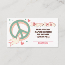 60-tal Hippie Party Baby Shower - dykare Raffle Tilläggskort