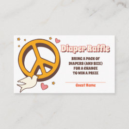 60-tal Hippie Party Baby Shower - dykare Raffle Tilläggskort