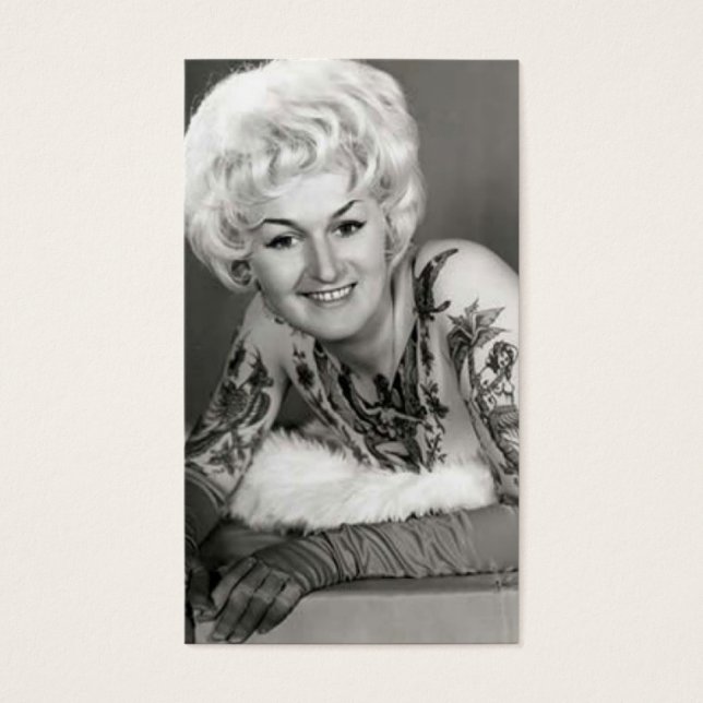 60-talet Tattooed Dam Visitkort (Framsidan)