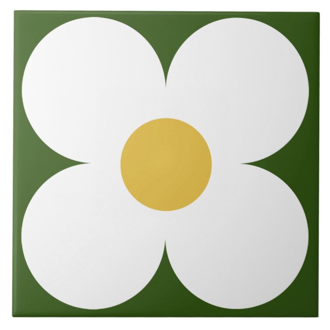 60-talets 70-talsruta för återblommor kakelplatta (Framsidan)