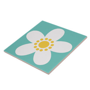 60-talets 70-talssida för återblommor kakelplatta