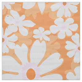 60-talets blåblommor på sherberts orange tyg