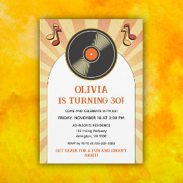 60-talets Födelsedagsfest för Retro Groovy-Vuxen i Inbjudningar
