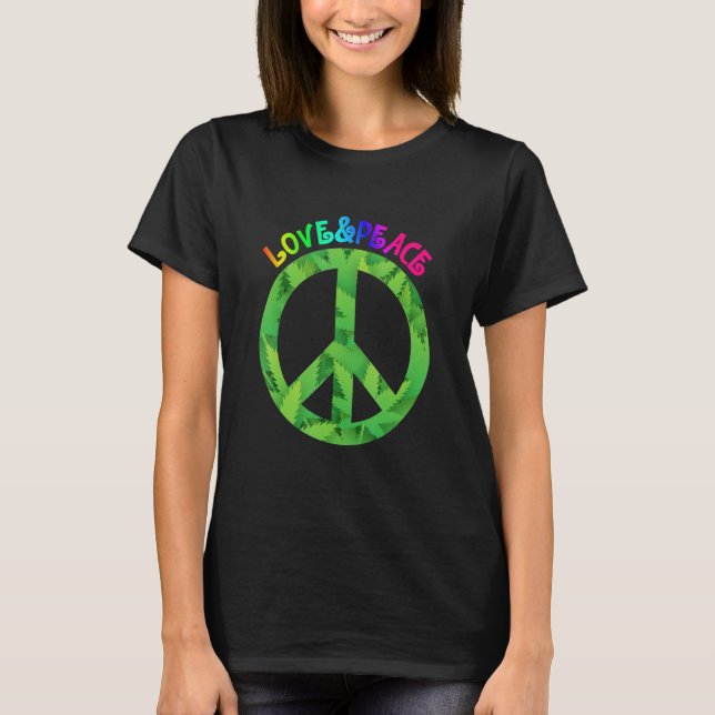 60-talets fredstid i kärlek: Hippie Costume Kärlek T Shirt (Framsida)