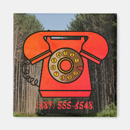 60-talets mobila Retro-naturnummer Magnet