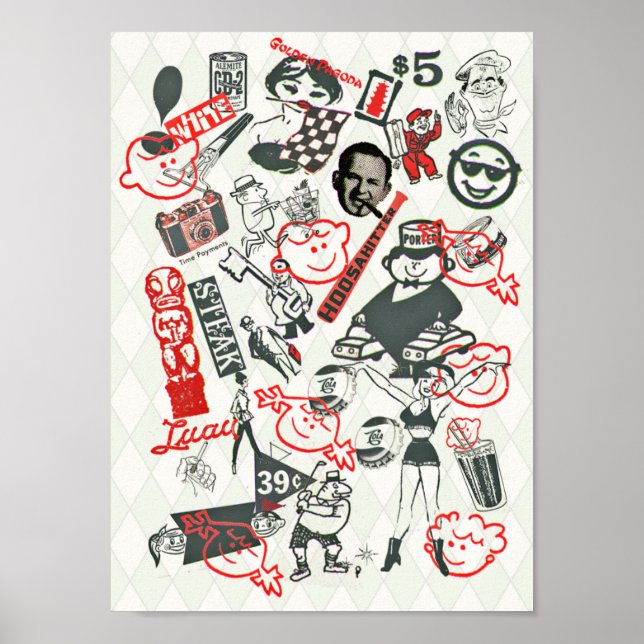 60-talets reklamvektorkollage - poster (Framsidan)