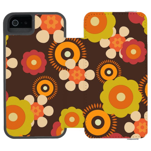 60-talets Retro Flowers Pop Culture Incipio iPhone Wallet Skal (Folio Öppen)